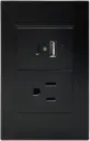 Tapa de contacto USB + USB tipo C + Enchufe para panel MODERN LUXURY. Agregale funcionalidad a tu cabecera y olvidate de los enchufes dificiles de accesar Éste accesorio solo se puede comprar al momento de la fabricación de tu recamara.