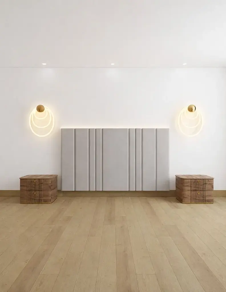 Cabecera DESIGN LUXURY HOLLAND VELVET 120 cm altura. Cabecera en combinaciones de paneles en 60 ,30 y 15 cm de tapiceria de Calidad Superior, Base de cama Reforzado con angulos de Acero y Somier de Alta Resistencia (copia)