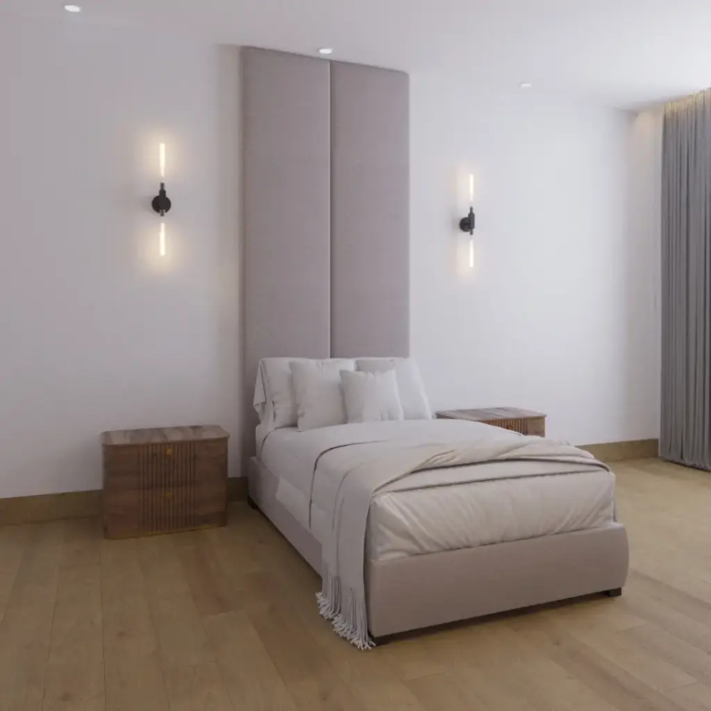WALL FURNITURE PANELING® Beds 240, Cama de diseño con Cabecera 60 de tapicería de Calidad Superior + Base de cama Reforzado con angulos de Acero + Somier de Alta Resistencia